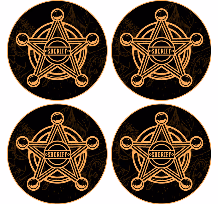 Bier onderzetters sheriff ster embleem - TenStickers