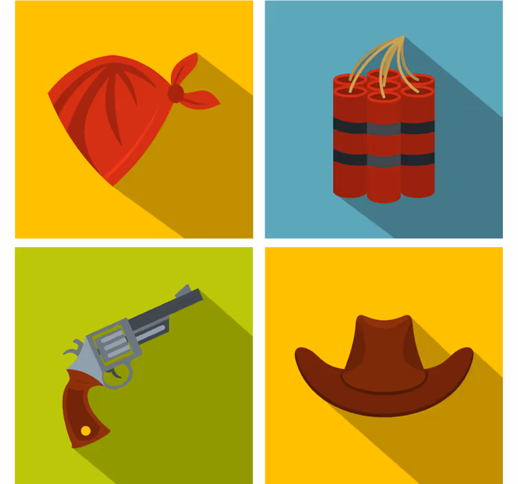 Enge onderzetters cowboyhoed en dynamiet - TenStickers