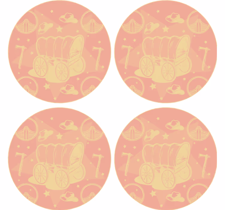 Enge onderzetters retro wagon ontwerp - TenStickers