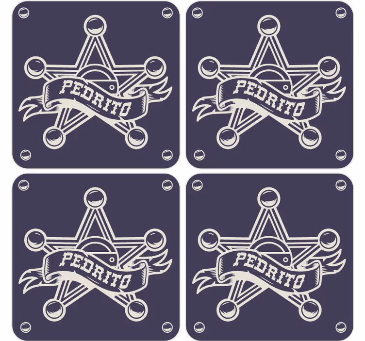 Vintage onderzetters sheriffster insigne - TenStickers