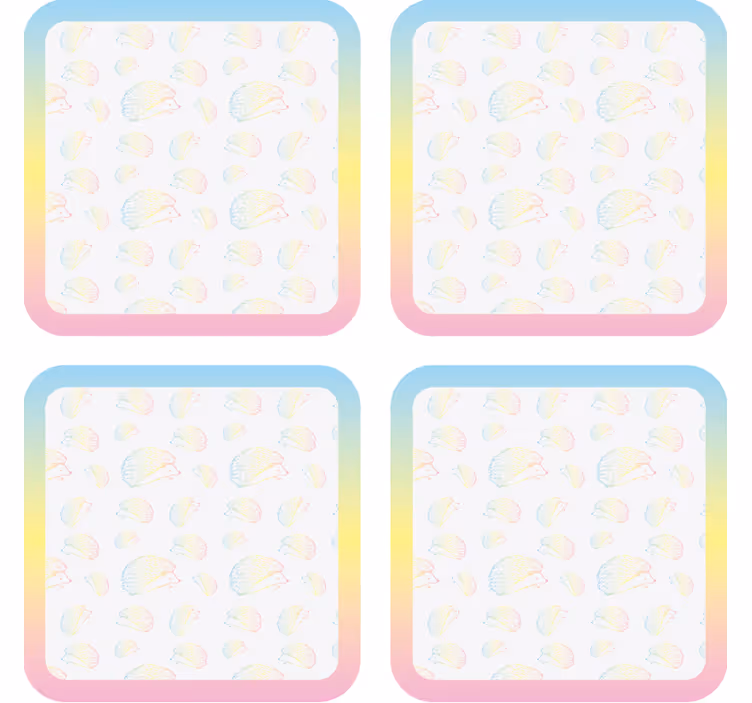 Gepersonaliseerde onderzetters met kleurrijk kwalpatroon - TenStickers