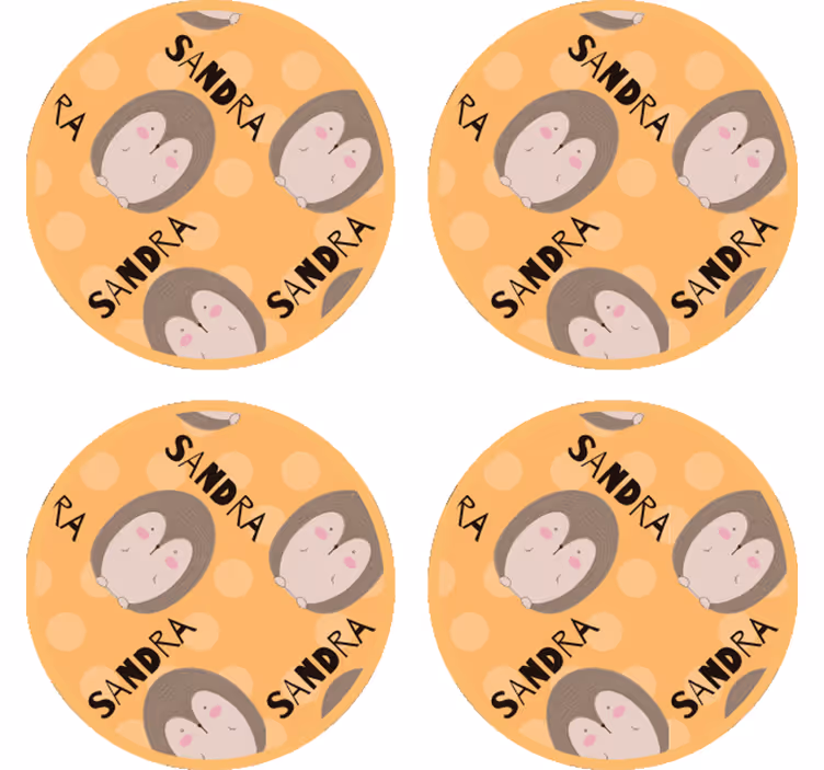 Gepersonaliseerde onderzetters schattig egeltje patroon - TenStickers