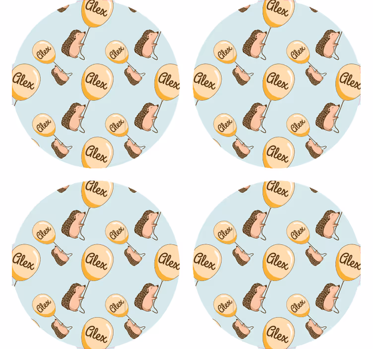 Gepersonaliseerde onderzetters speelse egelpatronen - TenStickers
