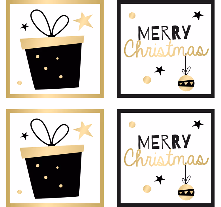 Kerst onderzetters vrolijk cadeau ontwerp - TenStickers