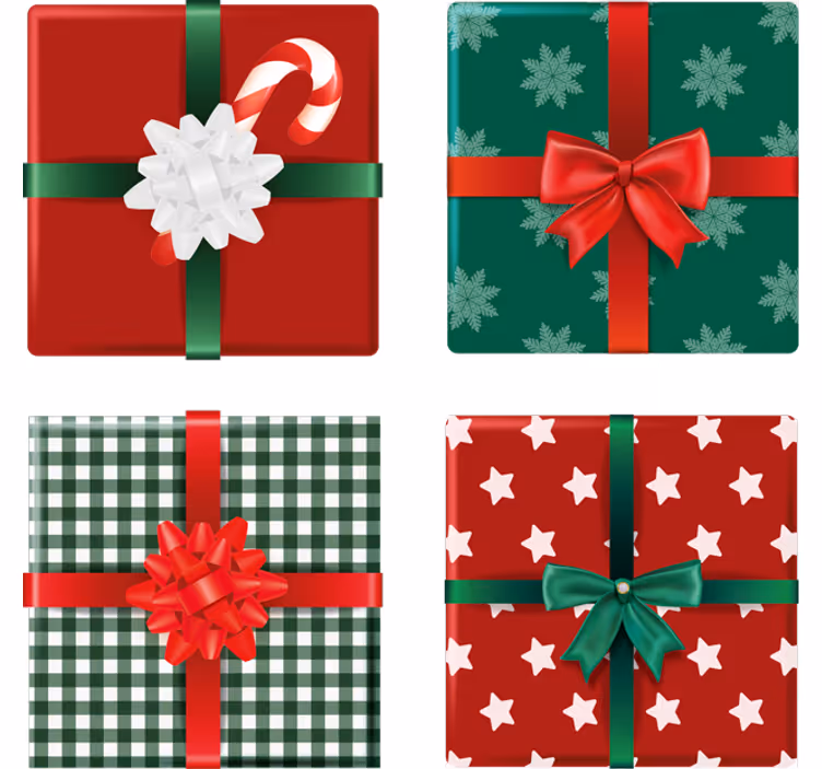 Kerst onderzetters Geschenkdozen pack - TenStickers
