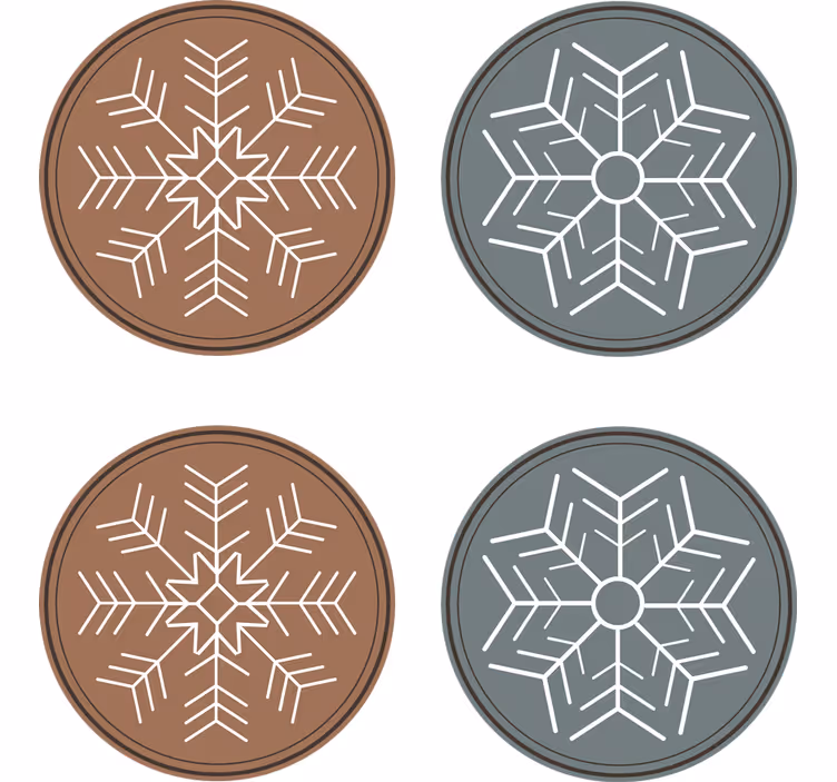 Kerst onderzetters sneeuwvlokkenpatroon collectie - TenStickers