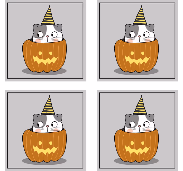 Halloween onderzetters kat in pompoenhoed - TenStickers