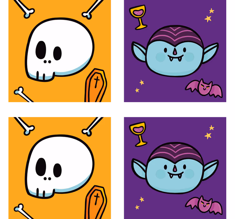 Halloween onderzetters grappige vampier skulls - TenStickers
