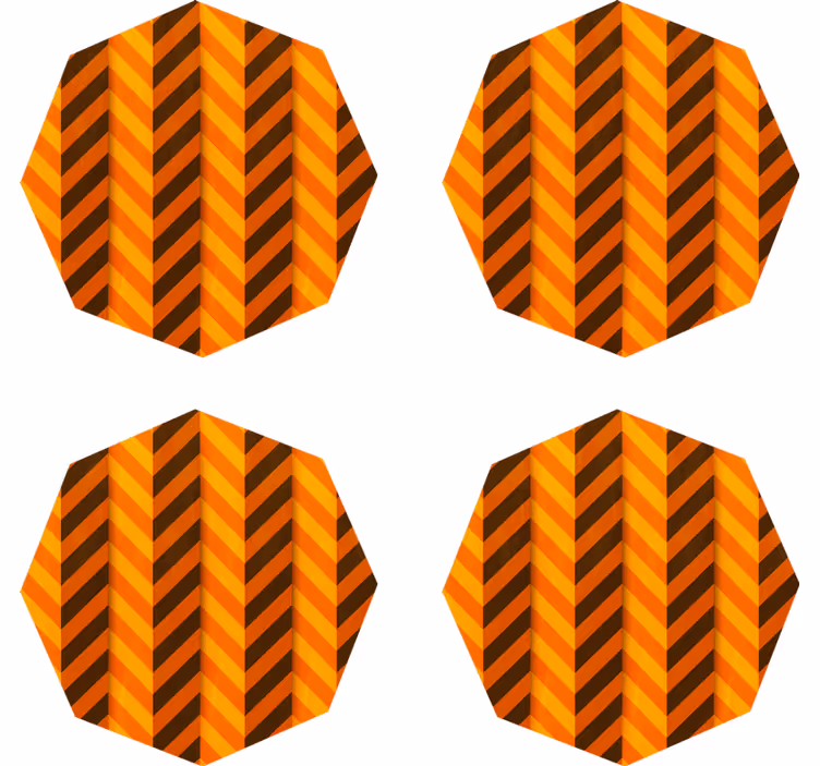 Halloween onderzetters chevronpatroon in oranje - TenStickers