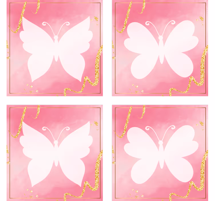 Moderne onderzetters graceful butterfly embleem - TenStickers