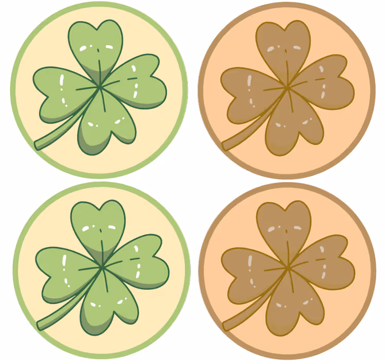 Enge onderzetters klavertjes vier ontwerpen - TenStickers