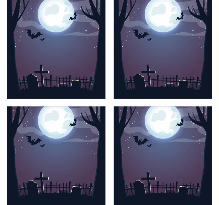 Halloween onderzetters spookachtige nachtscène - TenStickers