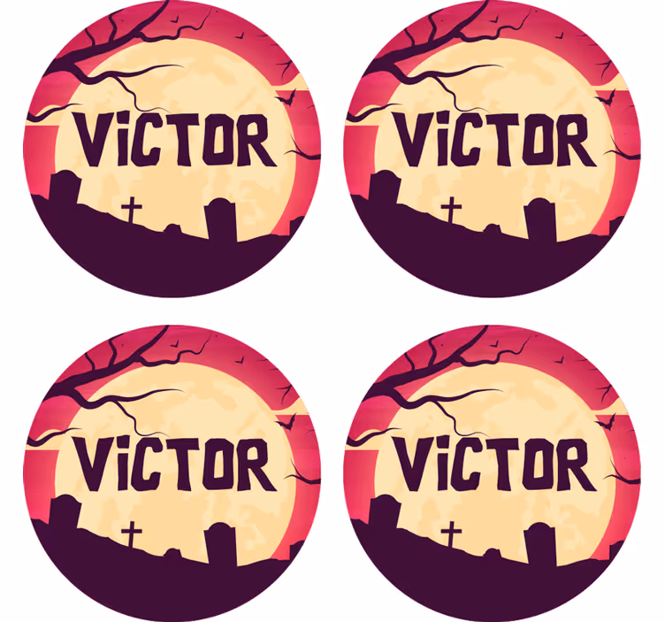 Halloween onderzetters spookachtige maanscène - TenStickers