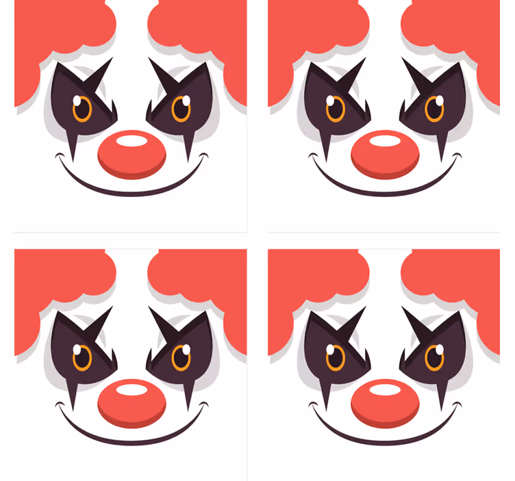 Enge onderzetters met speelse clowngezicht ontwerp - TenStickers