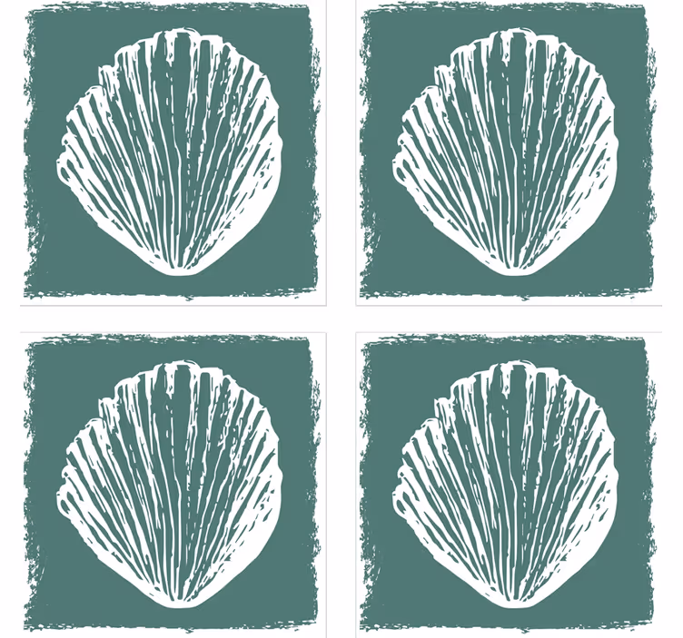 Onderzetters met schelpenprint patroon - TenStickers