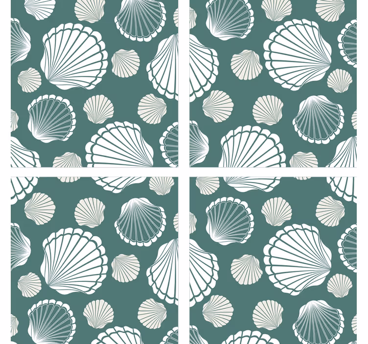 Onderzetters met schelpenpatroon overlay - TenStickers