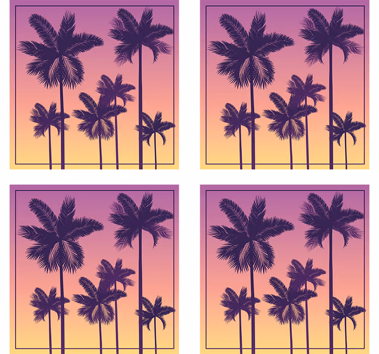 Onderzetters silhouetten van palmboom - TenStickers