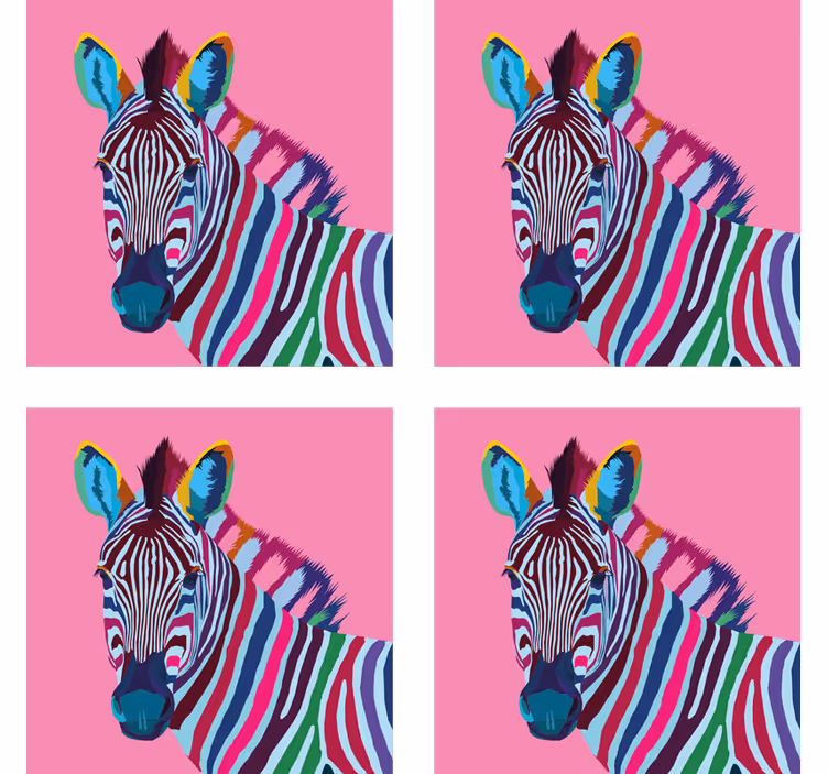 Zebra onderzetters Zebra popart - TenStickers