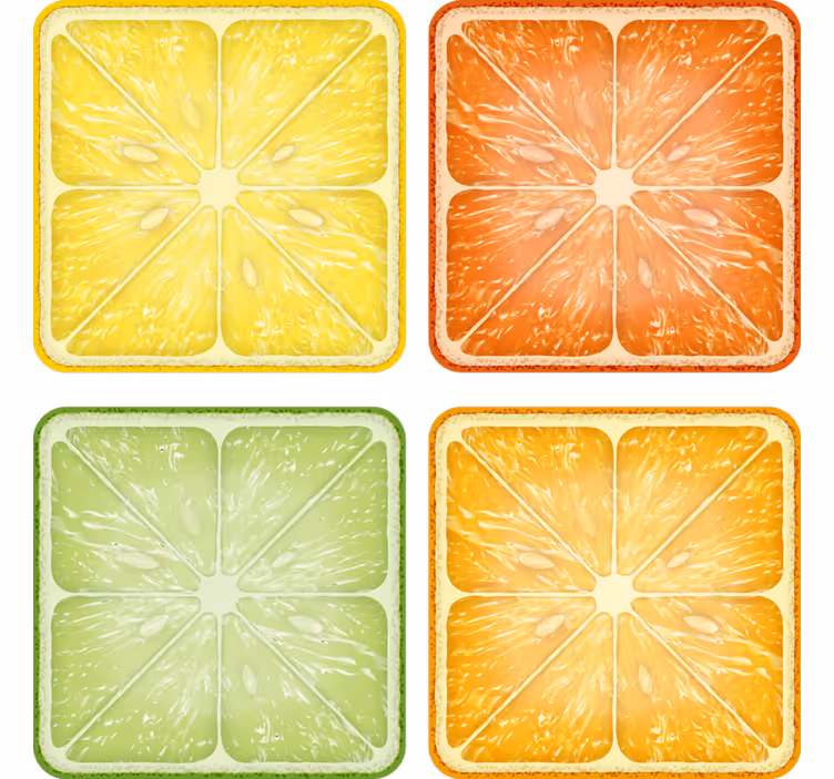 Onderzetters citrus schijf minima - TenStickers