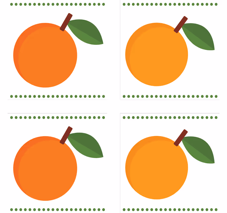 Moderne onderzetters oranje met blad - TenStickers