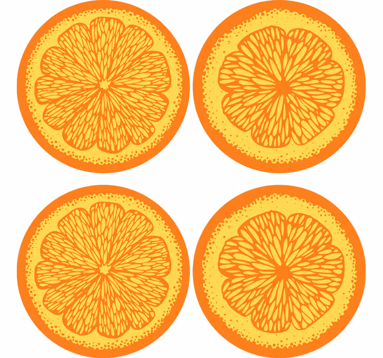Moderne onderzetters met citrusplakjespatroon - TenStickers