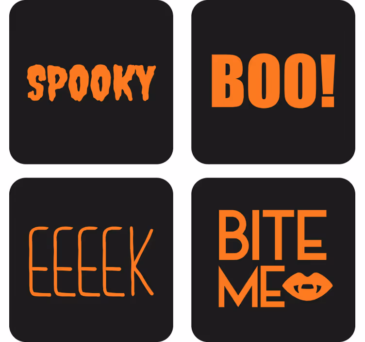 Halloween onderzetters halloween tekst graphic - TenStickers