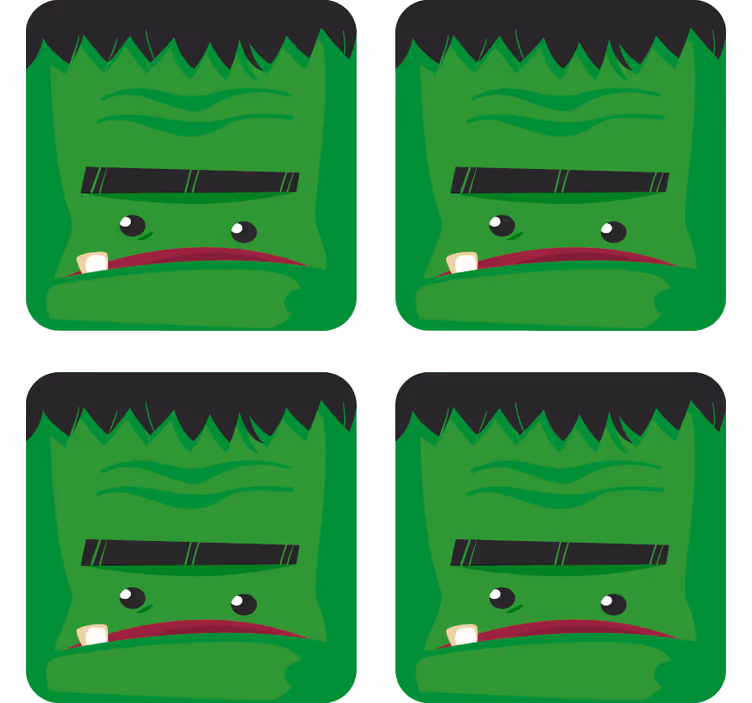 Halloween onderzetters frankenstein monster illustratie - TenStickers