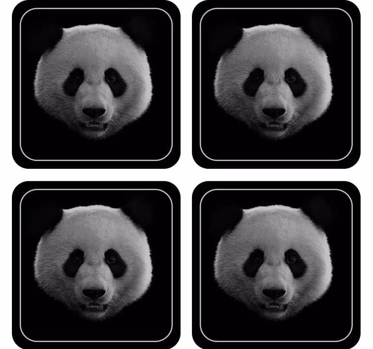 Enge onderzetters panda gezicht patroon - TenStickers