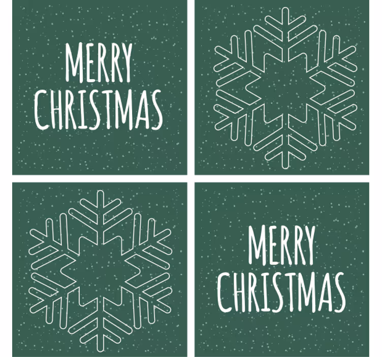 Kerst onderzetters met feestelijk sneeuwvlokmotief - TenStickers