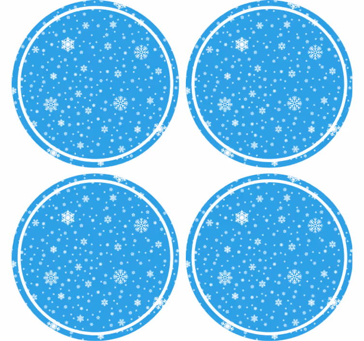Kerst onderzetters met sneeuwvlokpatroon rond - TenStickers