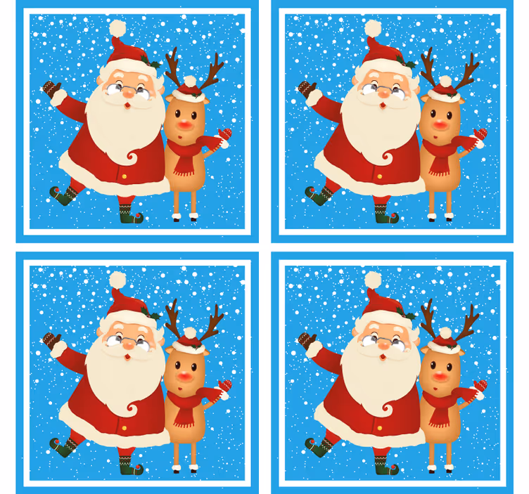 Kerst onderzetters santa en rendier - TenStickers