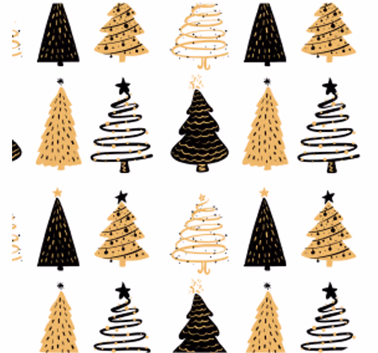 Kerst onderzetters met gestileerd boompje patroon - TenStickers