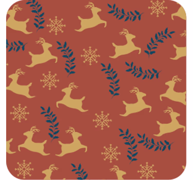 Kerst onderzetters galopperende rendier motief - TenStickers