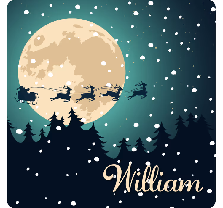 Slee van de kerstman maanlicht Kerst onderzetters - TenStickers