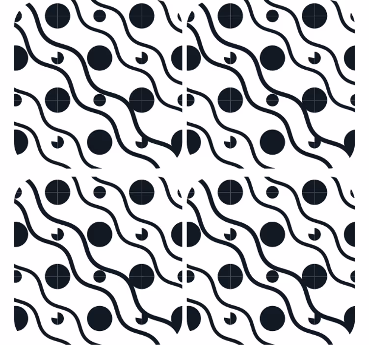 Onderzetters golvend patroon met cirkels - TenStickers