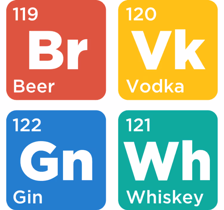 Bier onderzetters beverage element cards - TenStickers