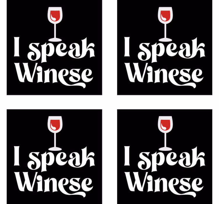 Bier onderzetters met wijn glas humor - TenStickers