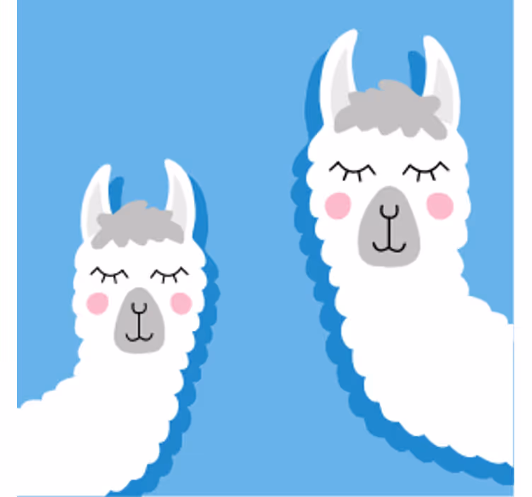 Enge onderzetters met speelse llama figuren - TenStickers