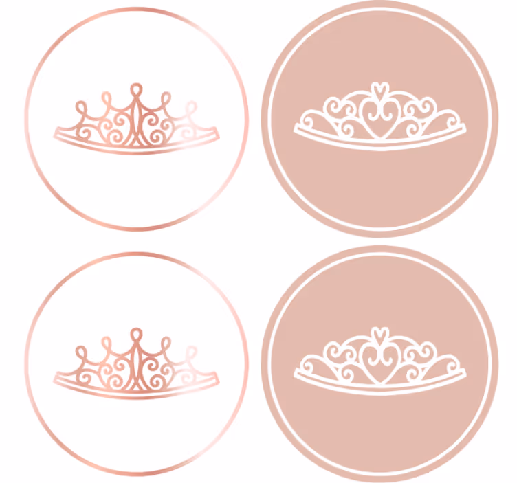 Moderne onderzetters elegant tiara iconen - TenStickers