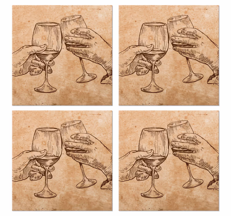 Bier onderzetters cheers handgetekende glazen - TenStickers