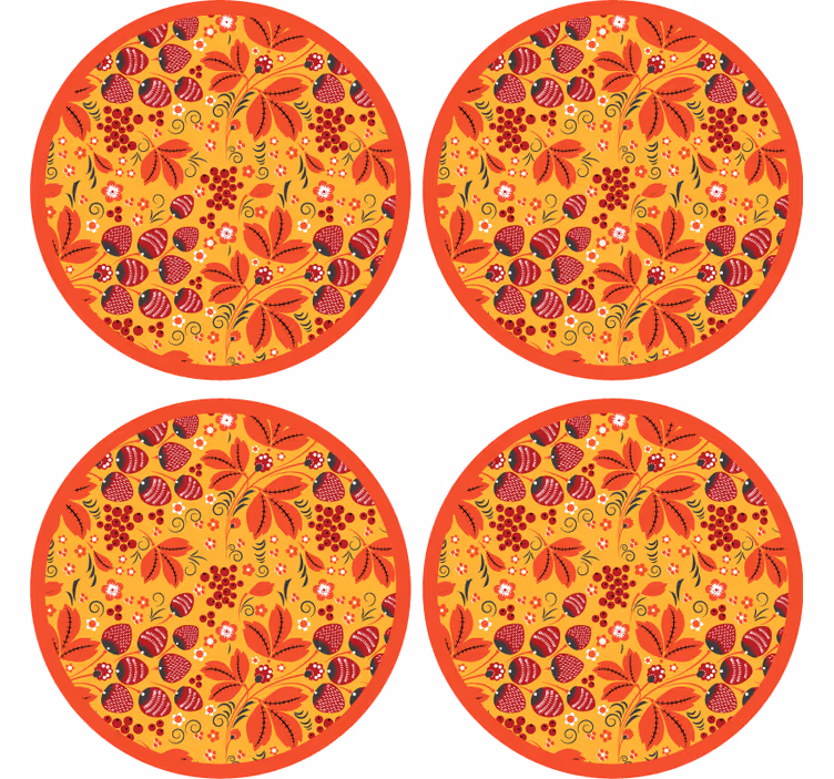 Onderzetters met levendig bloemmotief - TenStickers