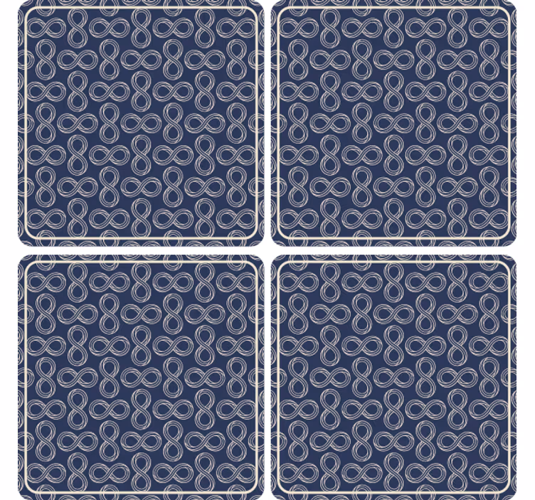 Bier onderzetters navy patroon oneindigheid - TenStickers