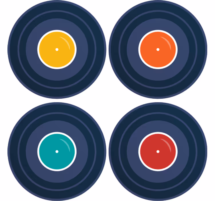 Enge onderzetters kleurvolle vinyl inspiratie - TenStickers