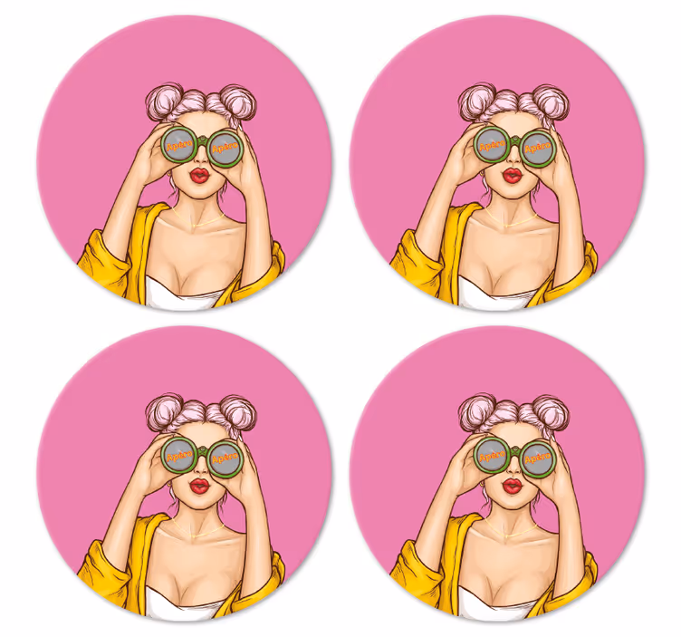 Enge onderzetters speelse figuur met zonnebril - TenStickers
