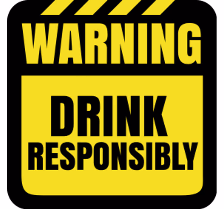 Bier onderzetters caution drink reminder - TenStickers