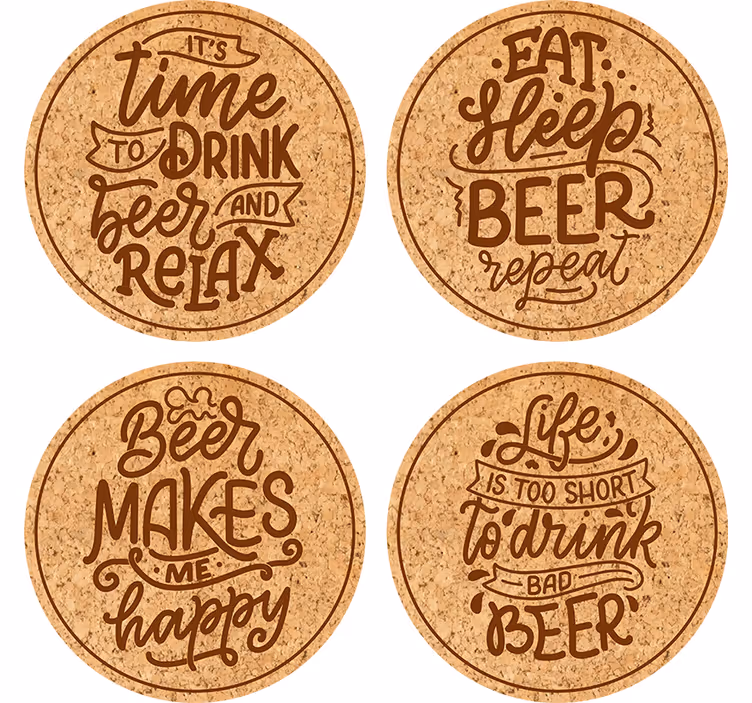 Citaat onderzetters Verschillende bierteksten - TenStickers
