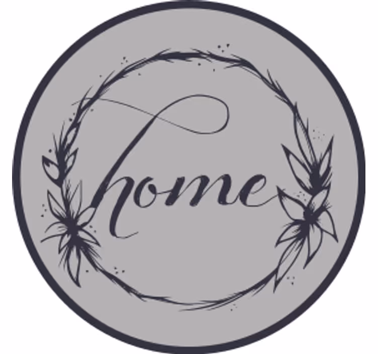 Citaat onderzetters elegant bloemig thuis cirkel - TenStickers