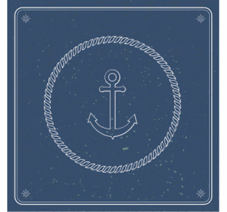 Vintage onderzetters anker met touw - TenStickers