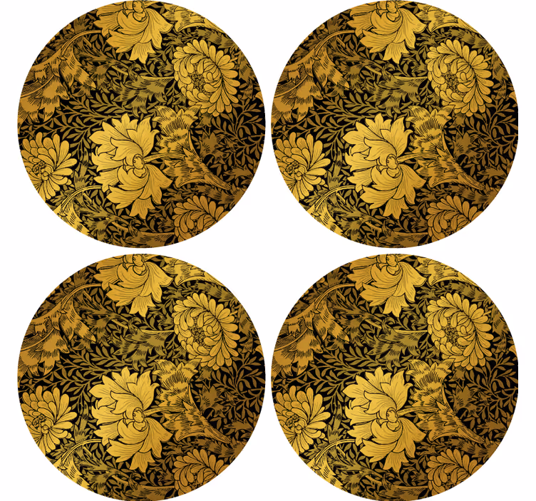 Moderne onderzetters Gouden bladeren - TenStickers