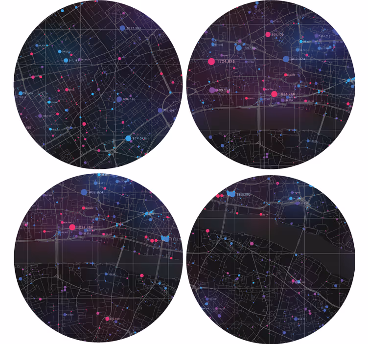Onderzetters abstract kaartpatroon - TenStickers